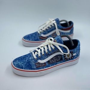 Vans Men's Old Skool Cobra Kai Eagle Fang Karate Blue White shoes Size 9.5